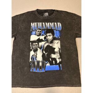 Muhammad Ali Licensed Tee Shirt XL 100% Cotton Heathered Gray Free Ship NWOT